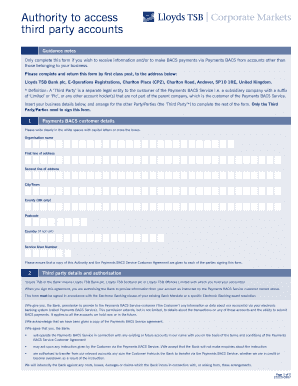 Third Party Access Form Lloyds Tsb