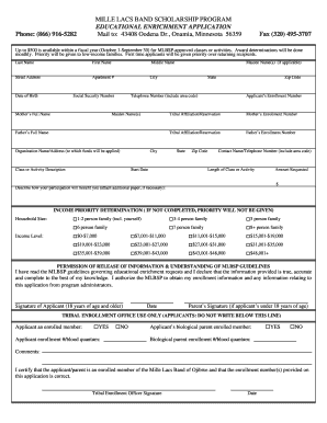 Mille Lacs Band Scholarship Program  Form