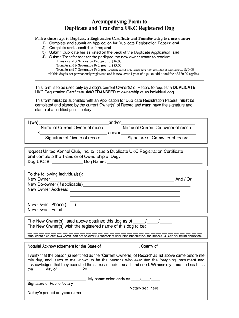 Ukc Registration Form