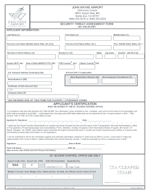 Threat Assessment Form