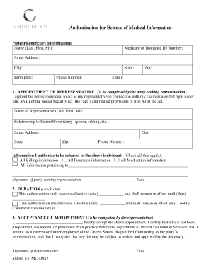 Catamaran Pharmacy Confidential Information Release Form