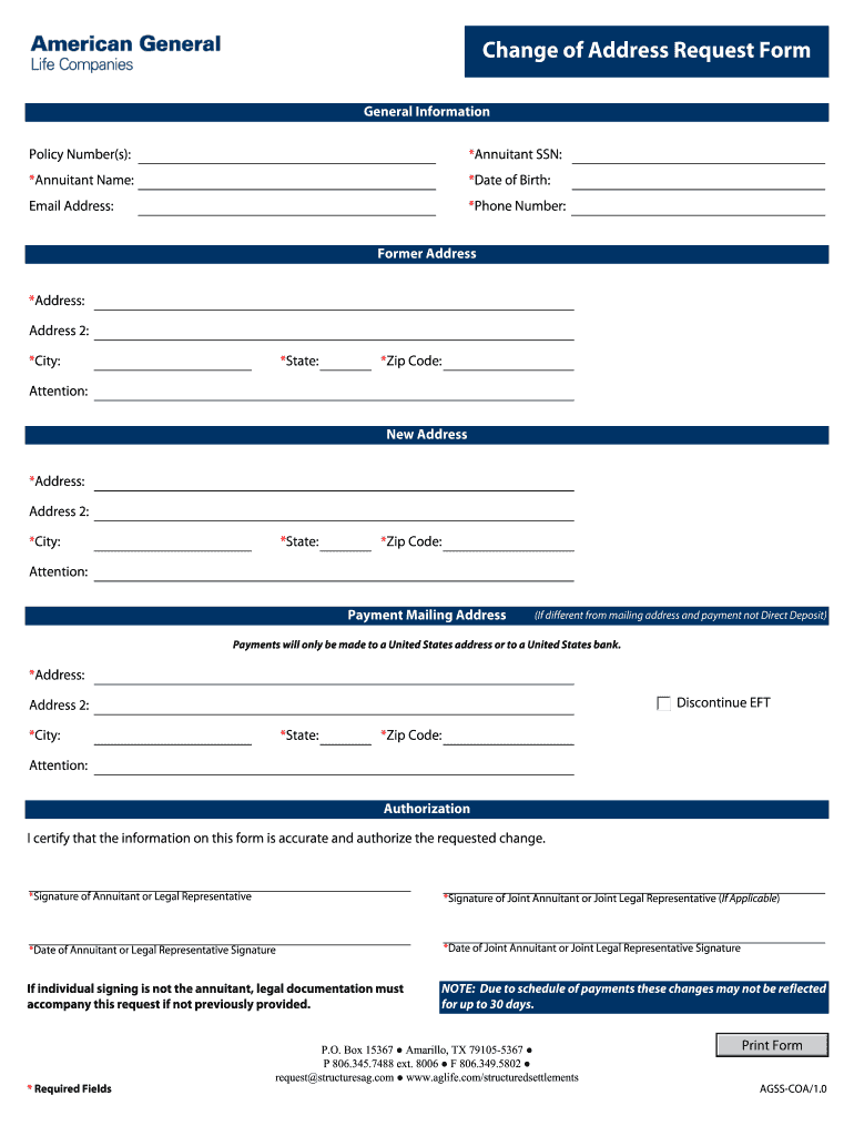 Aig Change  Form