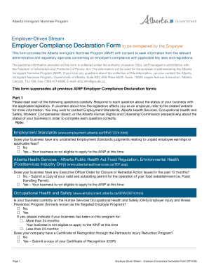 Compliance Declaration Form