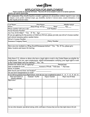 To Download the Application Wing Zone  Form