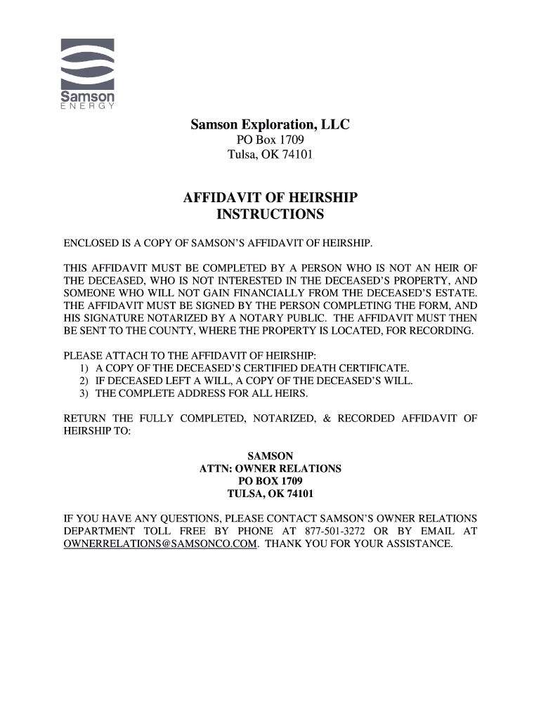 Affidavit of Heirship Kansas  Form