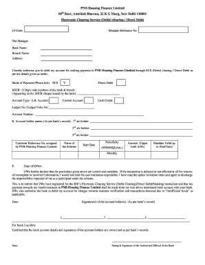 Pnb Mandate Form