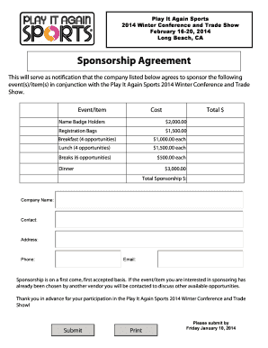 Play it Again Sports Donation Request  Form