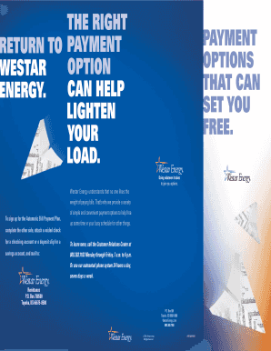 Westar Energy Payment Arrangement  Form