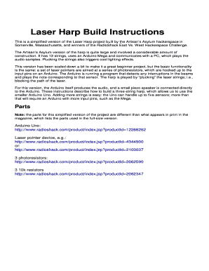 Laser Harp Arduino  Form