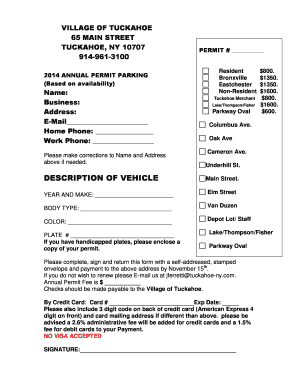 Tuckahoe Parking Permit  Form