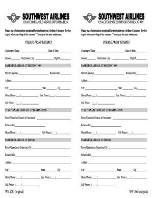 Form to Assist in the Recover of Lost Belongings