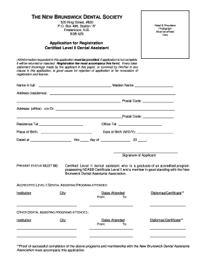 Dental Application  Form