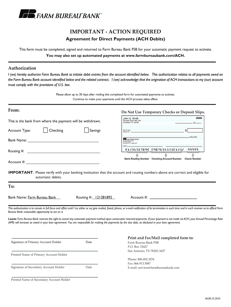  Ach Payment Authorization Form PDF 2010