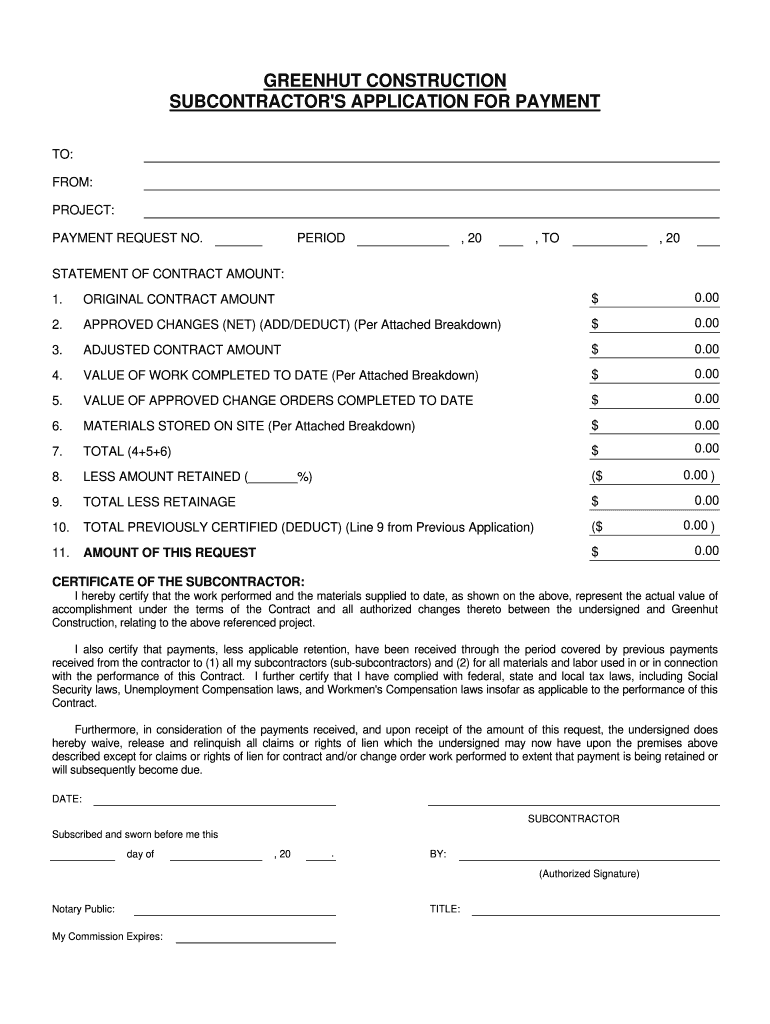 Get and Sign Construction Pay Application  Form