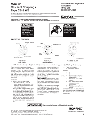 Kop Flex Max C Resilient Couplings Type CB and WB Form 819