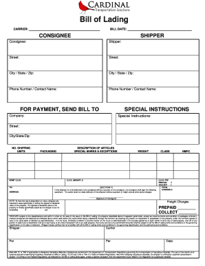 Cardinal Courier Waybill PDF  Form