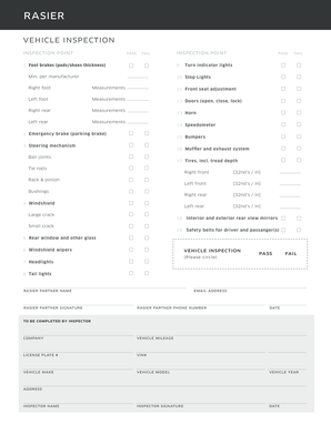 Uber Inspection Form