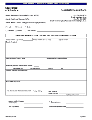  Incident Report Template Alberta 2010-2024