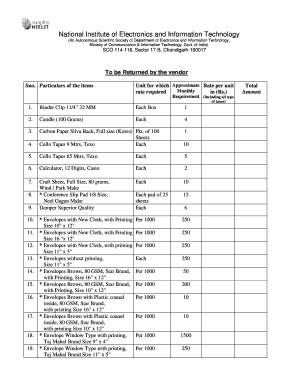 Stationery Quotation  Form