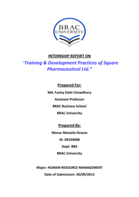 Training and Development Internship Report  Form