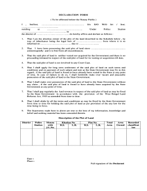 Self Declaration Form for Land Mutation