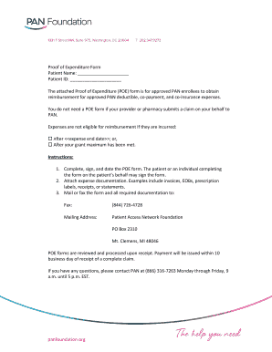 Proof of Expenditure Form