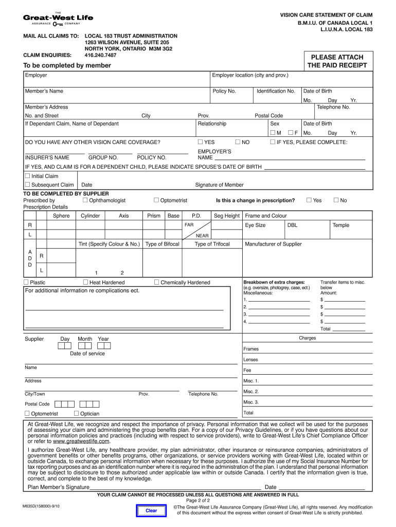 Local 183 Claim Form