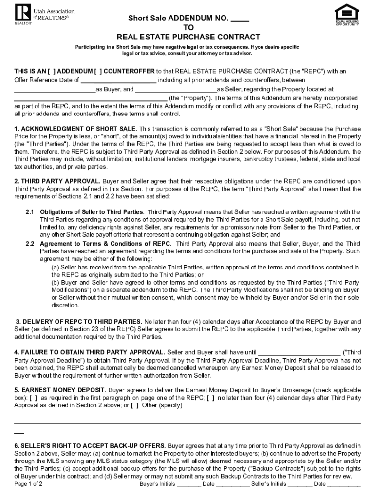 DISCLOSURE of INTEREST ADDENDUM NO to REAL ESTATE PURCHASE  Form