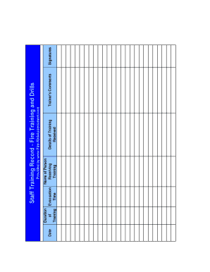 Fire Department Training Plan Template  Form