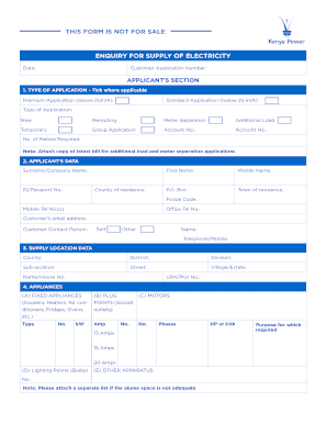Kplc Application Form PDF Download