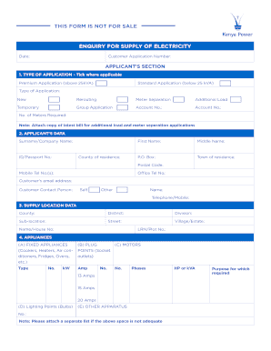 application letter to kplc