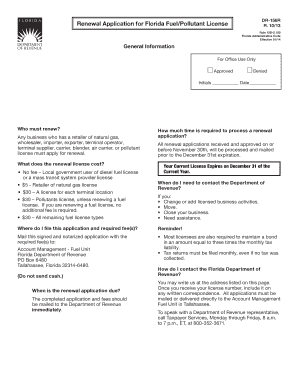 Florida Pollutant License  Form