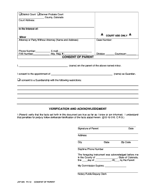 Colorado Form Jdf825