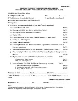 Dgehs Medical Reimbursement Form PDF