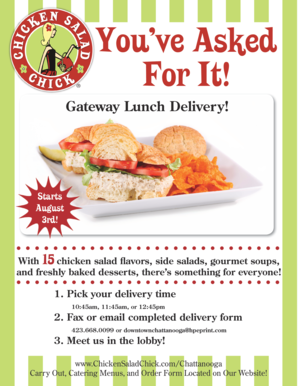 Gateway Delivery Order BFormb Chicken Salad Chick