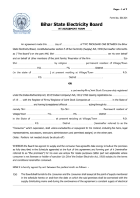 Sbpdcl Agreement Form