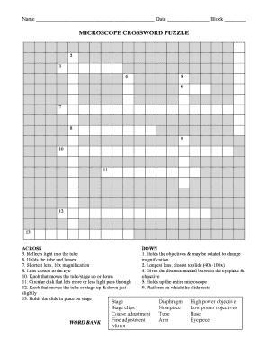 Microscope Crossword  Form