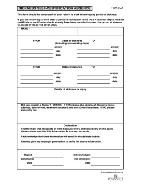 Get and Sign Printable Self Certification Form 