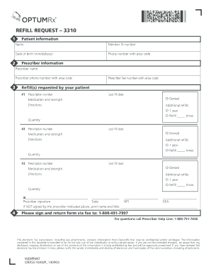 Refill Request 3310 Optum ID  Form