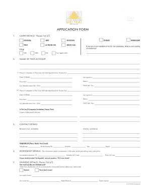 Unit Trust of Fiji Application Form