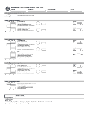Wbc Score Sheet  Form