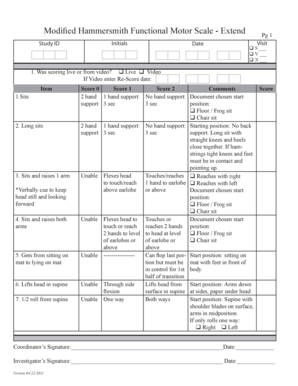 Hammersmith Functional Motor Scale PDF  Form