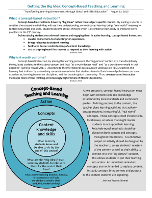 Getting the Big Idea Concept Based Teaching and Learning  Form