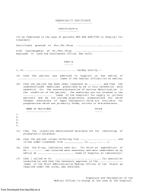 ESSENTIALITY CERTIFICATE CERTIFICATE B Ldo Nic  Form