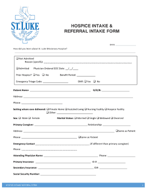 Hospice Referral Forms