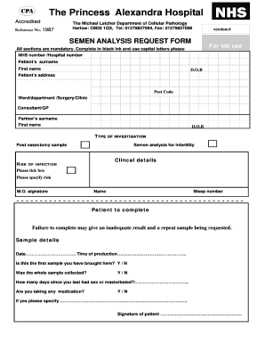 Semen Analysis Form