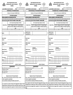 Indian Overseas Bank Pay in Slip for Remittence of Fee  Form