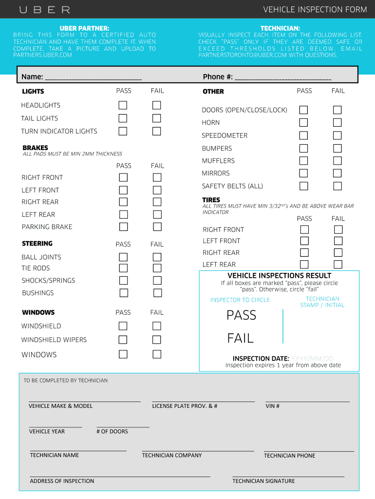 VEHICLE INSPECTION FORM  Squarespace