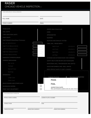 Uber Car Inspection Form