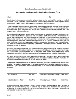 Neuroleptic Antipsychotic Medication Consent Form Bcmhc